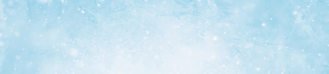 long panorama blue snow background abstract blurred