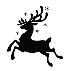 Flying reindeer vector cartoon illustration