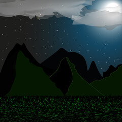 Obraz premium landscape with mountains and clouds