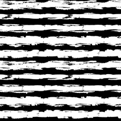 Dry Brush Lines Seamless Vector Black and White Pattern