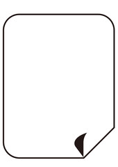 めくれた紙のフレーム　白