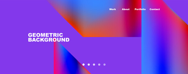 Fototapeta premium Trendy minimal geometric composition abstract background. Triangle fluid bright colors backdrop. Vector Illustration For Wallpaper, Banner, Background, Card, Book Illustration, landing page