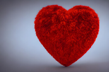 Ai Digital Illustration Valentine's Furry Heart