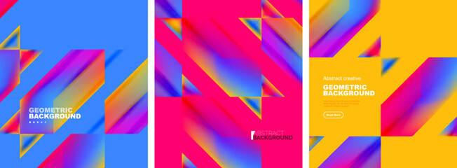 Set of abstract backgrounds. Overlapping geometric elements composition. Vector Illustration For Wallpaper, Banner, Background, Card, Book Illustration, landing page