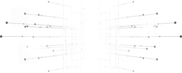 Gray and white technology background image Line design for communication connections in digital systems Hi-tech technology pattern