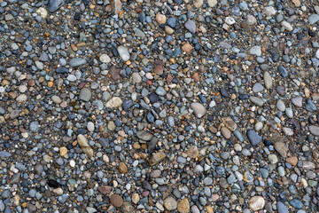 Gray small rocks ground texture.