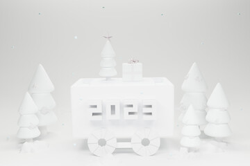 Christmas tree, background, card, 3D, Christmas Decoration