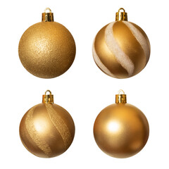 Golden baubles for Christmas tree decoration