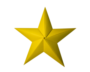 Star shape folded from yellow paper