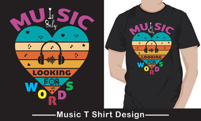 t-shirt music, typography vector music t shirt design template