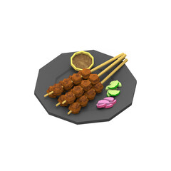 LOW POLY SATAY 3D RENDER