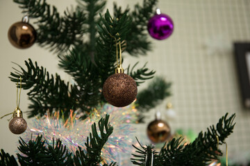 Christmas decoration close up. Selective focus.Christmas concept 