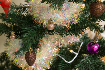 Obraz na płótnie Canvas Christmas decoration close up. Selective focus.Christmas concept 