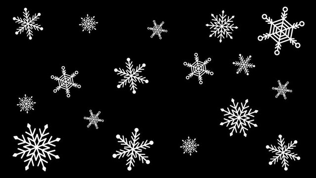 雪の結晶の背景アニメーション（背景透過