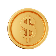 dollar coin 3d render icon illustration
