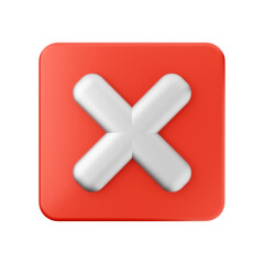 Obraz premium red cross mark 3d render icon illustration
