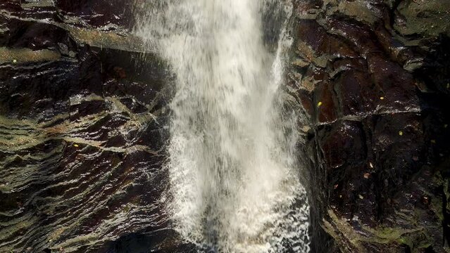 Rocky waterfall from above