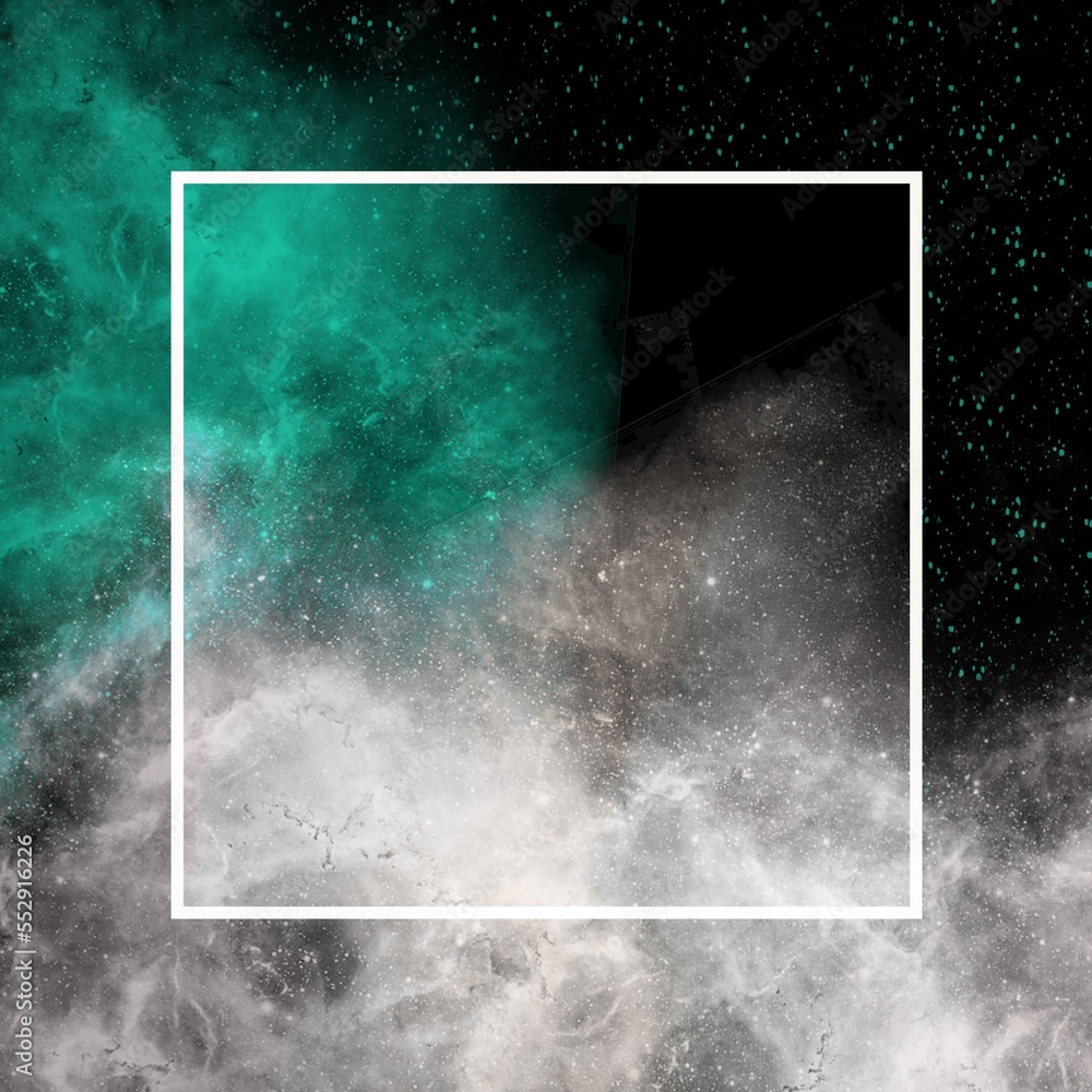 Wall mural abstract frame with glow.in the style of space and planets.template,wallpaper,background with planet