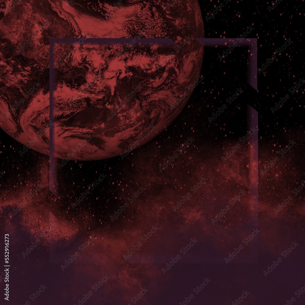 Wall mural abstract frame with glow.in the style of space and planets.template,wallpaper,background with planet