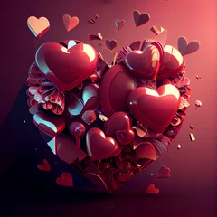 Fotobehang valentines day hearts love romantic © bxtr
