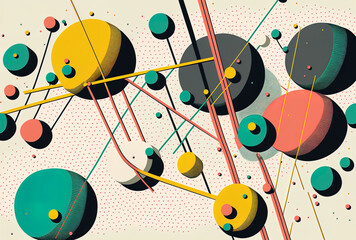 Connection and communication structures, lines, and dots. Generative AI