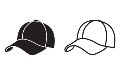 illustration of a pair of hats, line art and flat icon.