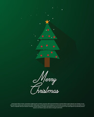 marry Christmas wish card  vector design, simple Christmas tree vector design template 