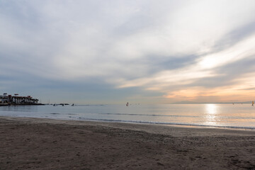 (神奈川県ｰ風景)材木座海岸から見渡す夕景６