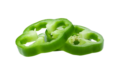 sliced green bell pepper isolated on transparent png