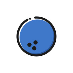 cute blue bowling icon on white background