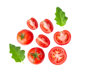 Fotobehang Fresh tomatoes on transparent png © supamas