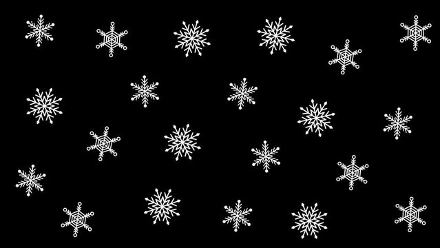 Snowflake background animation (transparent background)