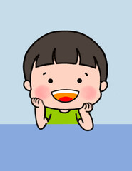 행복해하는남자아이