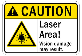 Laser danger warning sign and label