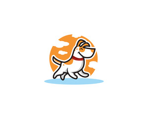 Dog fun happiness logo mascot cartoon