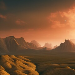 Naklejka premium Mysterious Landscape That Inspires Wanderlust k realistic highly detailed