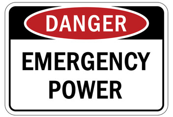Obraz premium Electrical emergency shut off sign and label