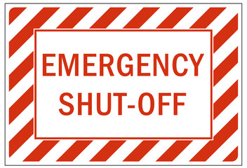 Electrical emergency shut off sign and label