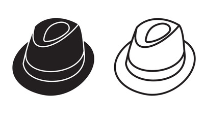 Cowboy hat, Bucket hat vector icon.