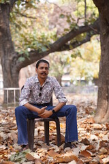man modeling in fall season
