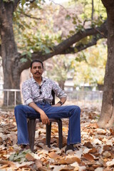 man modeling in fall season