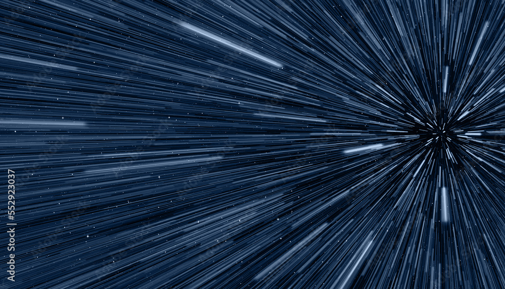 Poster abstract flight in space hyper jump illustration