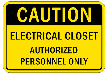 Fototapeta premium Electrical closet sign and label