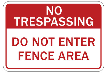 Electric fence sign and label