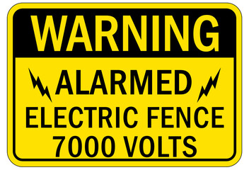 Fototapeta premium Electric fence sign and label