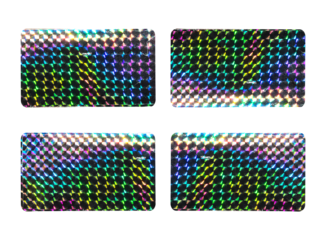 holographic foil stickers png asset isolated on transparent background