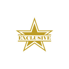 Vector premium exclusive star label isolated on white background, product logo or badge best price 