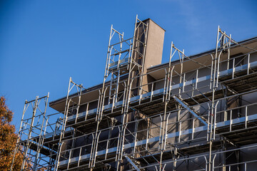 建築現場の落下防止柵 Fall prevention fence of the building 