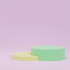 3d rendering display product abstract minimal scene with geometric podium platform. stand for cosmetic products. Stage showcase on pedestal 3d studio.