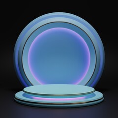 3d rendering display product abstract minimal scene with geometric podium platform. stand for cosmetic products. Stage showcase on pedestal 3d studio.